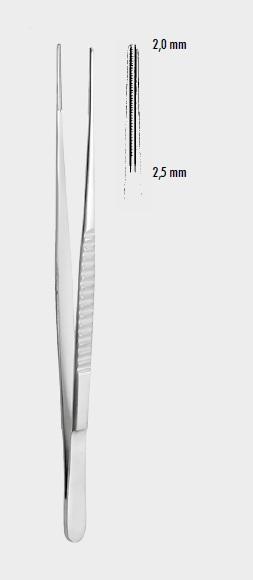 Атравматичний пінцет ДЕБЕЙКІ (DEBAKEY), 2,0 мм (mm), 16 см (cm). Бренд: Zepf (Зепф).